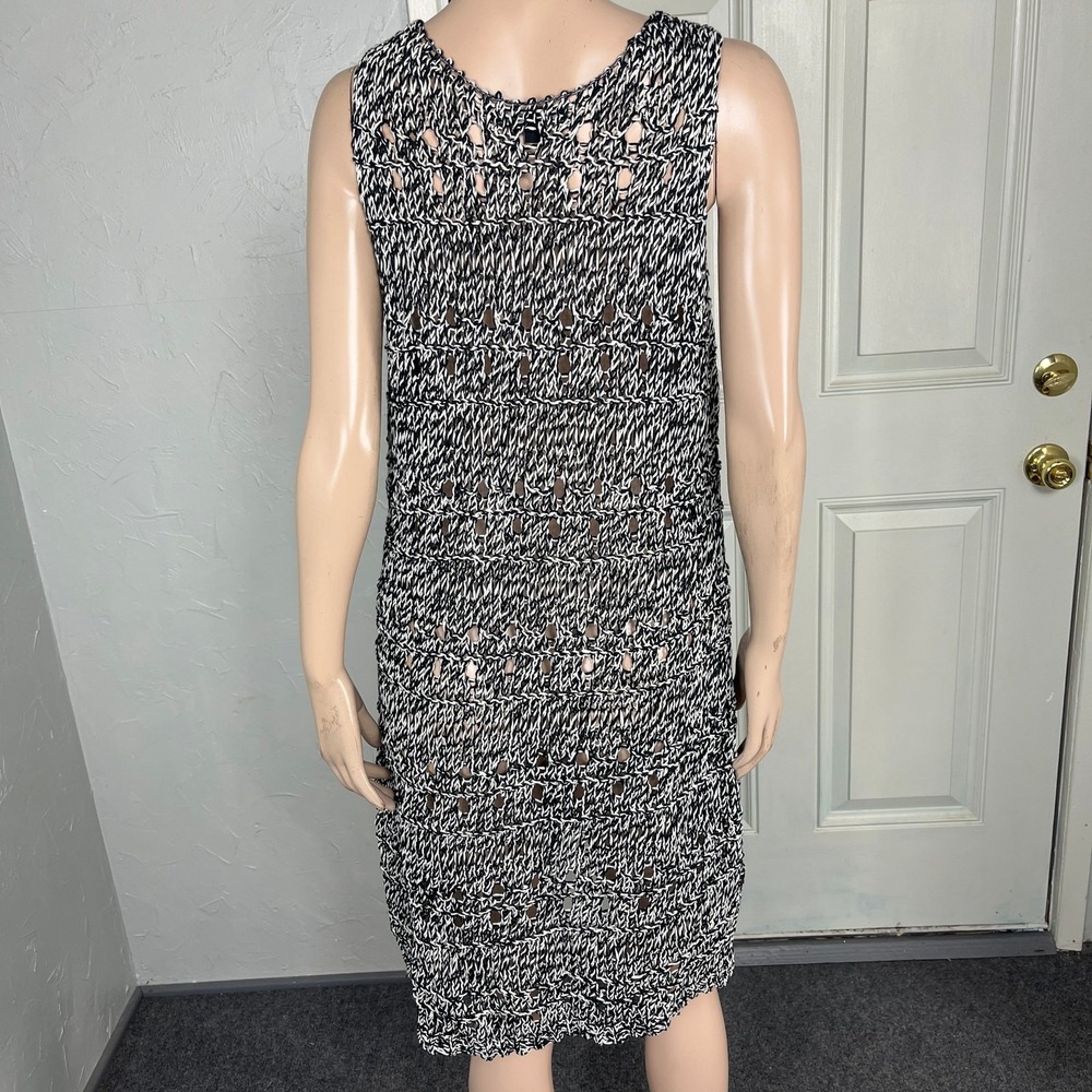 Derek Lam Women's Dress L Cotton Stretch Career Sleeveless Knit TV neck M3-10 - Picture 4 of 7